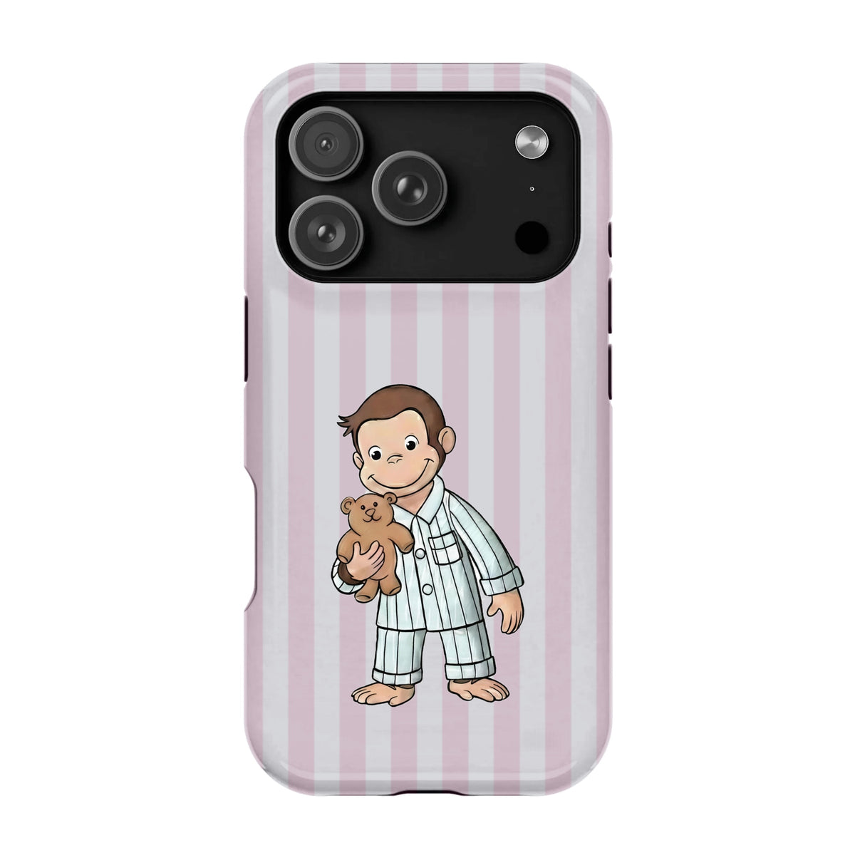 Pajama Monkey Pink Striped - iPhone 17 Pro