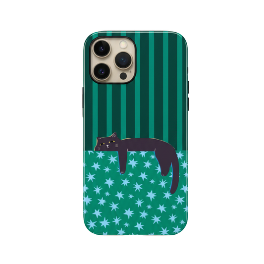 Sleepy Cat Green Striped